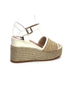 Gaimo Edi Cuir Blanc & Raffia*Femme Plateformes