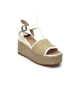 Gaimo Edi Cuir Blanc & Raffia*Femme Plateformes