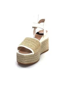 Gaimo Edi Cuir Blanc & Raffia*Femme Plateformes