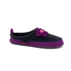 Giesswein Norheim Laine Antracite Violet*Femme Pantoufles