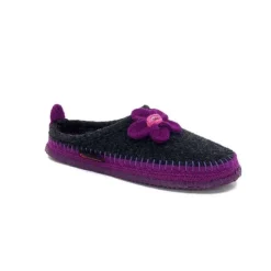 Giesswein Norheim Laine Antracite Violet*Femme Pantoufles