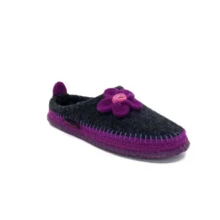 Giesswein Norheim Laine Antracite Violet*Femme Pantoufles