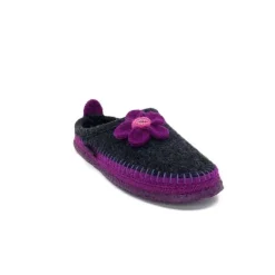 Giesswein Norheim Laine Antracite Violet*Femme Pantoufles