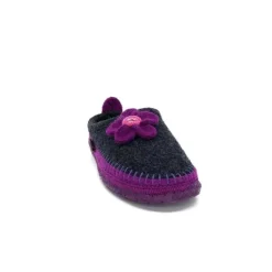 Giesswein Norheim Laine Antracite Violet*Femme Pantoufles