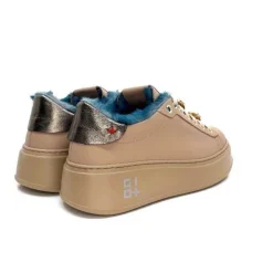 GioPiu Pia 82 Cuir Nude Fourrure Turquoise*Femme Baskets