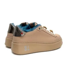 GioPiu Pia 82 Cuir Nude Fourrure Turquoise*Femme Baskets