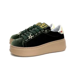 GioPiu Pia 104A Velour Vert*Femme Baskets