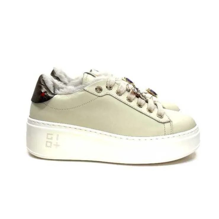 GioPiu Pia98A Cuir Creme*Femme Baskets