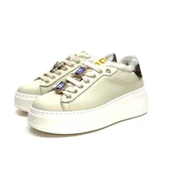 GioPiu Pia98A Cuir Creme*Femme Baskets
