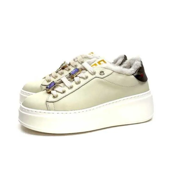 GioPiu Pia98A Cuir Creme*Femme Baskets