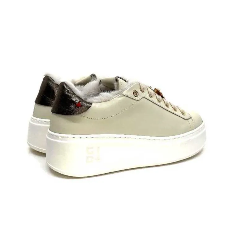GioPiu Pia98A Cuir Creme*Femme Baskets