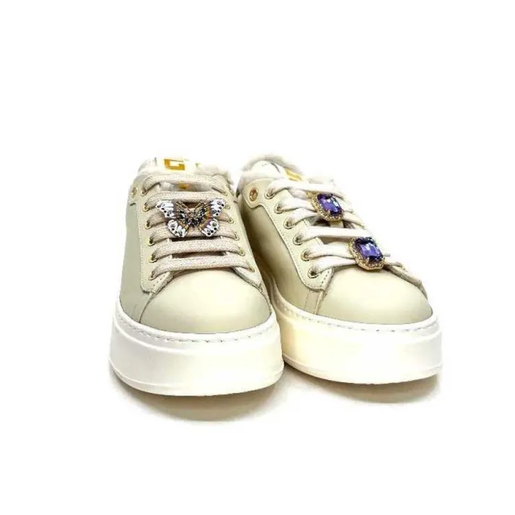 GioPiu Pia98A Cuir Creme*Femme Baskets