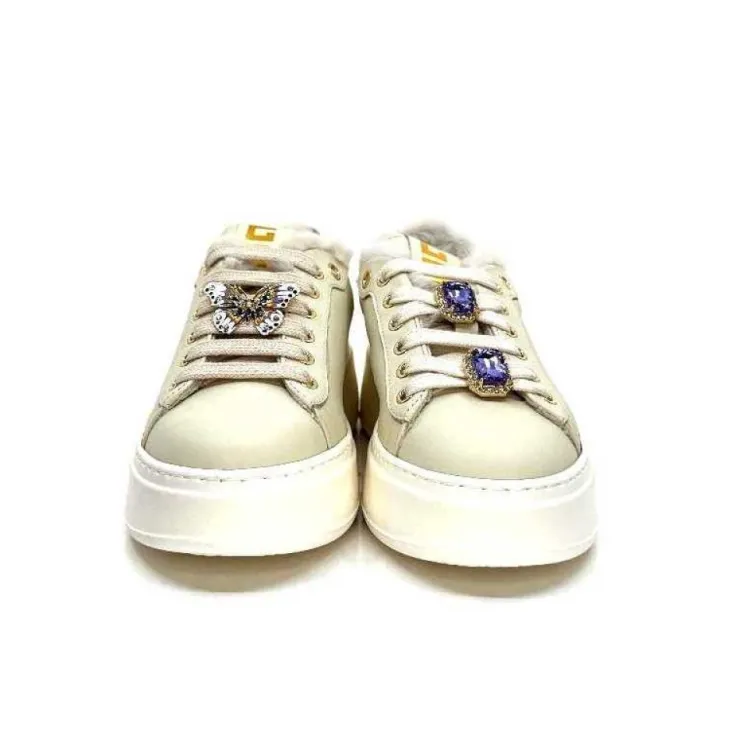 GioPiu Pia98A Cuir Creme*Femme Baskets