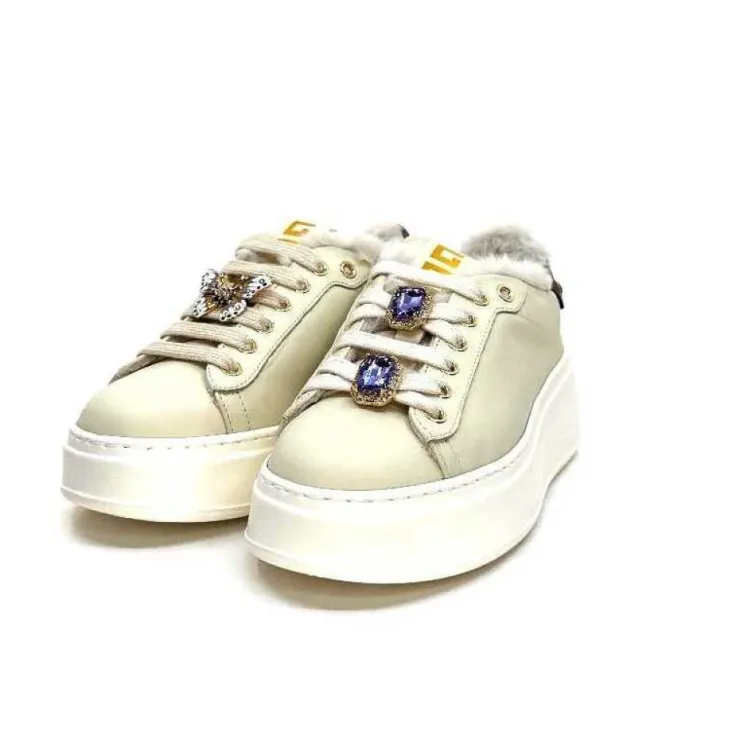 GioPiu Pia98A Cuir Creme*Femme Baskets