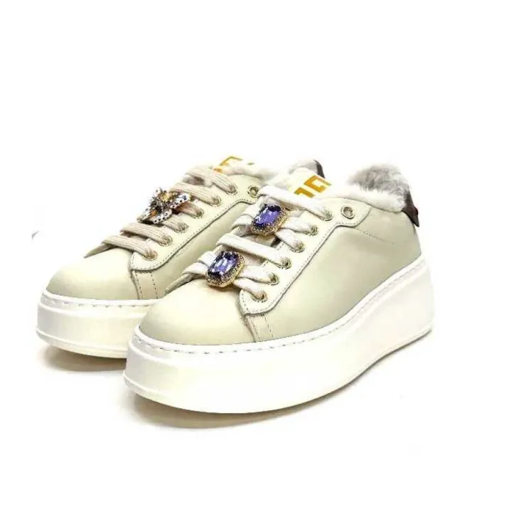 GioPiu Pia98A Cuir Creme*Femme Baskets
