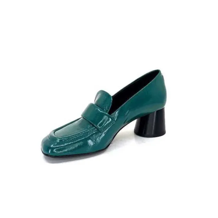 Halmanera Dani 03 Cuir Vert*Femme Mocassins