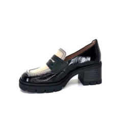 Hispanitas Chi 232965 Everest Cuir Vernis Noir Cuir Vert & Beige*Femme Mocassins