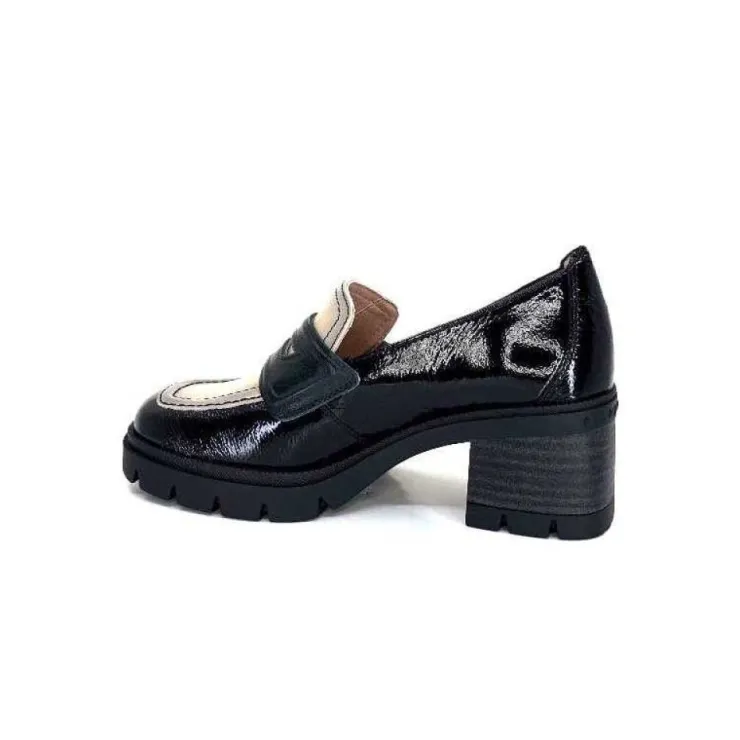 Hispanitas Chi 232965 Everest Cuir Vernis Noir Cuir Vert & Beige*Femme Mocassins