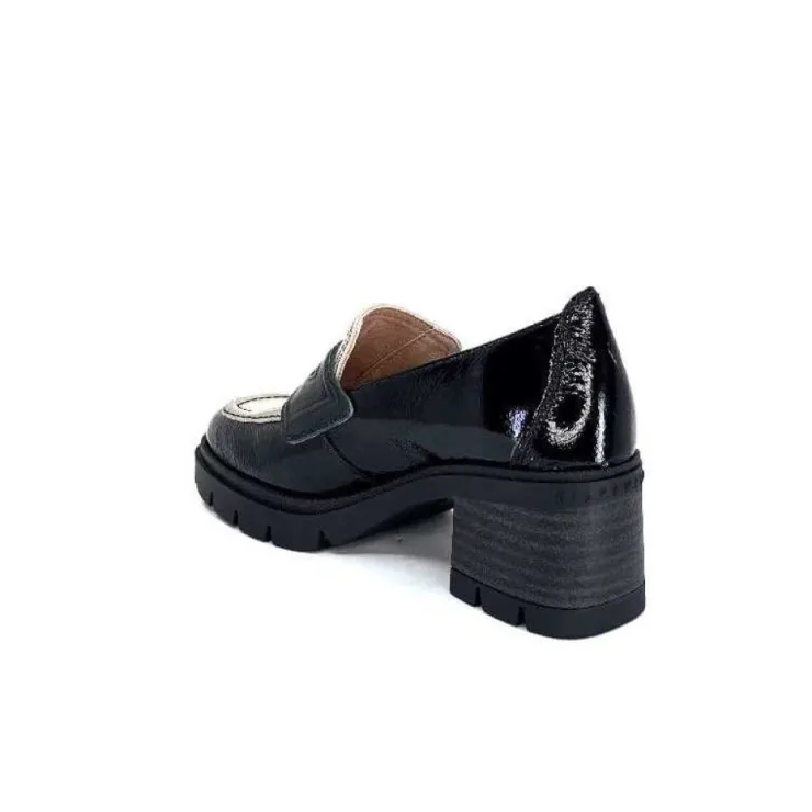 Hispanitas Chi 232965 Everest Cuir Vernis Noir Cuir Vert & Beige*Femme Mocassins