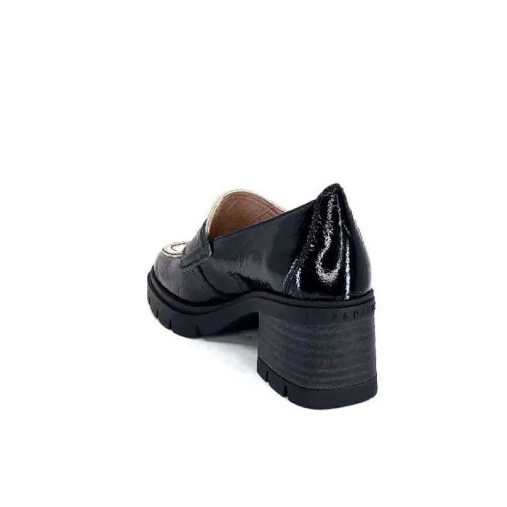 Hispanitas Chi 232965 Everest Cuir Vernis Noir Cuir Vert & Beige*Femme Mocassins