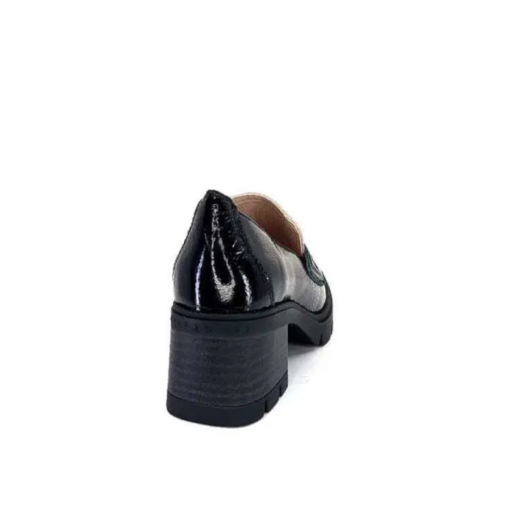 Hispanitas Chi 232965 Everest Cuir Vernis Noir Cuir Vert & Beige*Femme Mocassins
