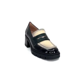 Hispanitas Chi 232965 Everest Cuir Vernis Noir Cuir Vert & Beige*Femme Mocassins