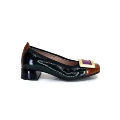 Hispanitas Chi 233141 Salma Cuir Vernis Vert Cuero Fushia*Femme Ballerines