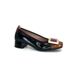 Hispanitas Chi 233141 Salma Cuir Vernis Vert Cuero Fushia*Femme Ballerines