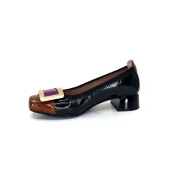 Hispanitas Chi 233141 Salma Cuir Vernis Vert Cuero Fushia*Femme Ballerines