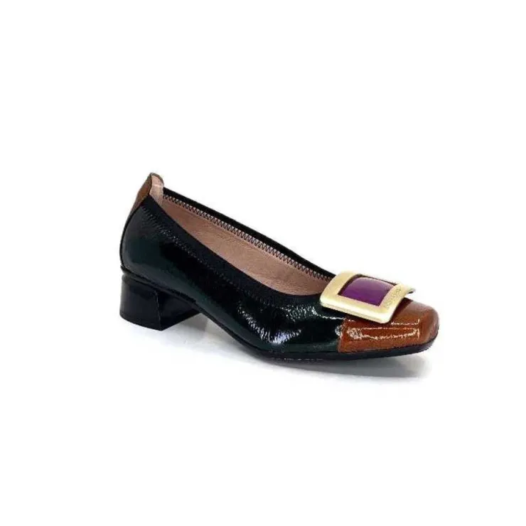 Hispanitas Chi 233141 Salma Cuir Vernis Vert Cuero Fushia*Femme Ballerines