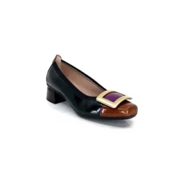 Hispanitas Chi 233141 Salma Cuir Vernis Vert Cuero Fushia*Femme Ballerines