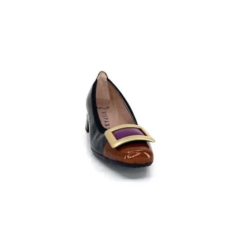 Hispanitas Chi 233141 Salma Cuir Vernis Vert Cuero Fushia*Femme Ballerines