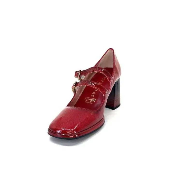 Hispanitas Hi232922 Monaco Cuir Vernis Rouge*Femme Escarpins