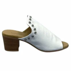 Ivoire0401a Ivoire 500 3004 Cuir Blanc*Femme Mules