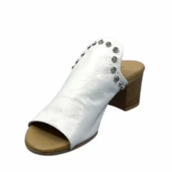 Ivoire0401a Ivoire 500 3004 Cuir Blanc*Femme Mules