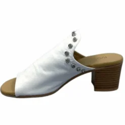Ivoire0401a Ivoire 500 3004 Cuir Blanc*Femme Mules