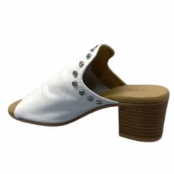 Ivoire0401a Ivoire 500 3004 Cuir Blanc*Femme Mules