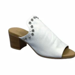 Ivoire0401a Ivoire 500 3004 Cuir Blanc*Femme Mules