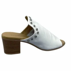 Ivoire0401a Ivoire 500 3004 Cuir Blanc*Femme Mules