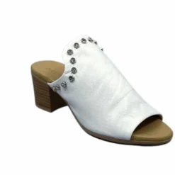 Ivoire0401a Ivoire 500 3004 Cuir Blanc*Femme Mules