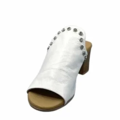 Ivoire0401a Ivoire 500 3004 Cuir Blanc*Femme Mules