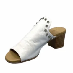 Ivoire0401a Ivoire 500 3004 Cuir Blanc*Femme Mules
