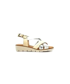 lola canales / calzado pasoli Ivoire 2146 Ceralin Cuir Blanc Beige Argent*Femme Sandales
