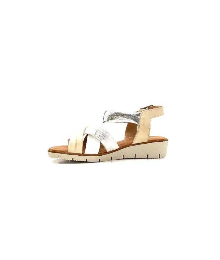 lola canales / calzado pasoli Ivoire 2146 Ceralin Cuir Blanc Beige Argent*Femme Sandales