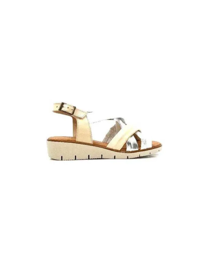 lola canales / calzado pasoli Ivoire 2146 Ceralin Cuir Blanc Beige Argent*Femme Sandales