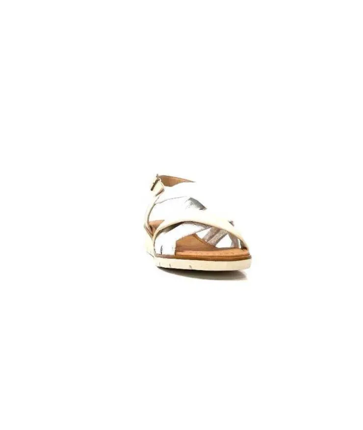 lola canales / calzado pasoli Ivoire 2146 Ceralin Cuir Blanc Beige Argent*Femme Sandales