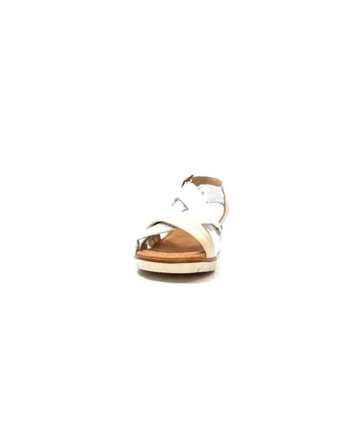 lola canales / calzado pasoli Ivoire 2146 Ceralin Cuir Blanc Beige Argent*Femme Sandales