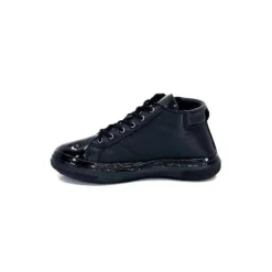 Ivoire0401a Ivoire 500-358 Cuir & Vernis Noir*Femme Baskets