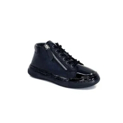 Ivoire0401a Ivoire 500-358 Cuir & Vernis Noir*Femme Baskets