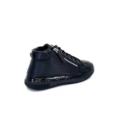 Ivoire0401a Ivoire 500-358 Cuir & Vernis Noir*Femme Baskets